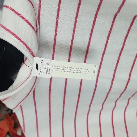 T by Talbots Pink Ombré Striped Quarter-Zip Sweatshirt - Picture 7 of 9